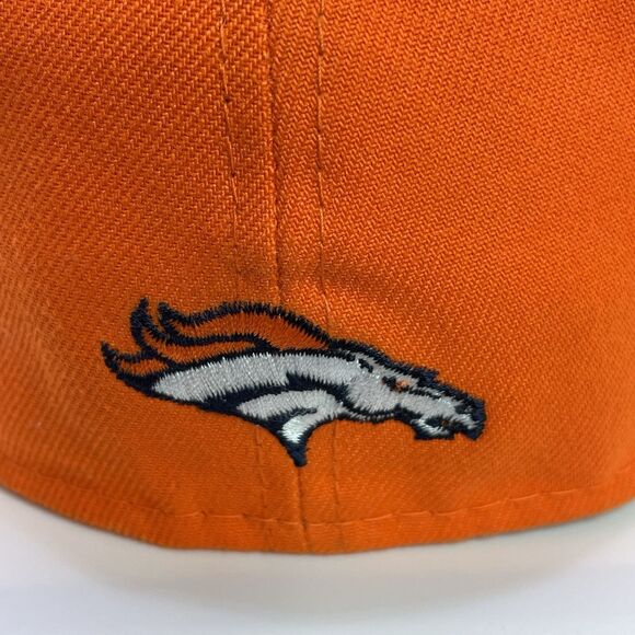 New Era 59Fifty NFL Denver Broncos Embroidered Cap Orange Fitted Hat Size 7 - Picture 6 of 14